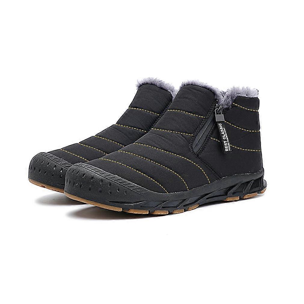 Water Resistant Non-slip Warm Fuzz Lined High Top Snow Boots Winter Shoes Men for