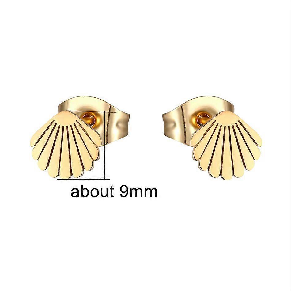 ナチュラルワンダーシェルイヤリング-耐水性ステンレス鋼-2個入り