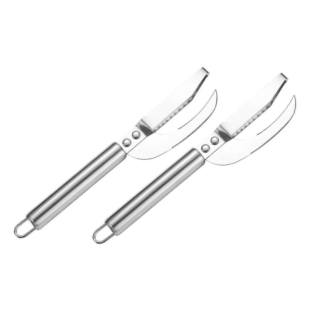 Stainless Steel Fish Scale Scraper Set, 2 Pcs Kitchen Fish Cleaning Tools, Durable Scale Remover for Easy Fish Preparation