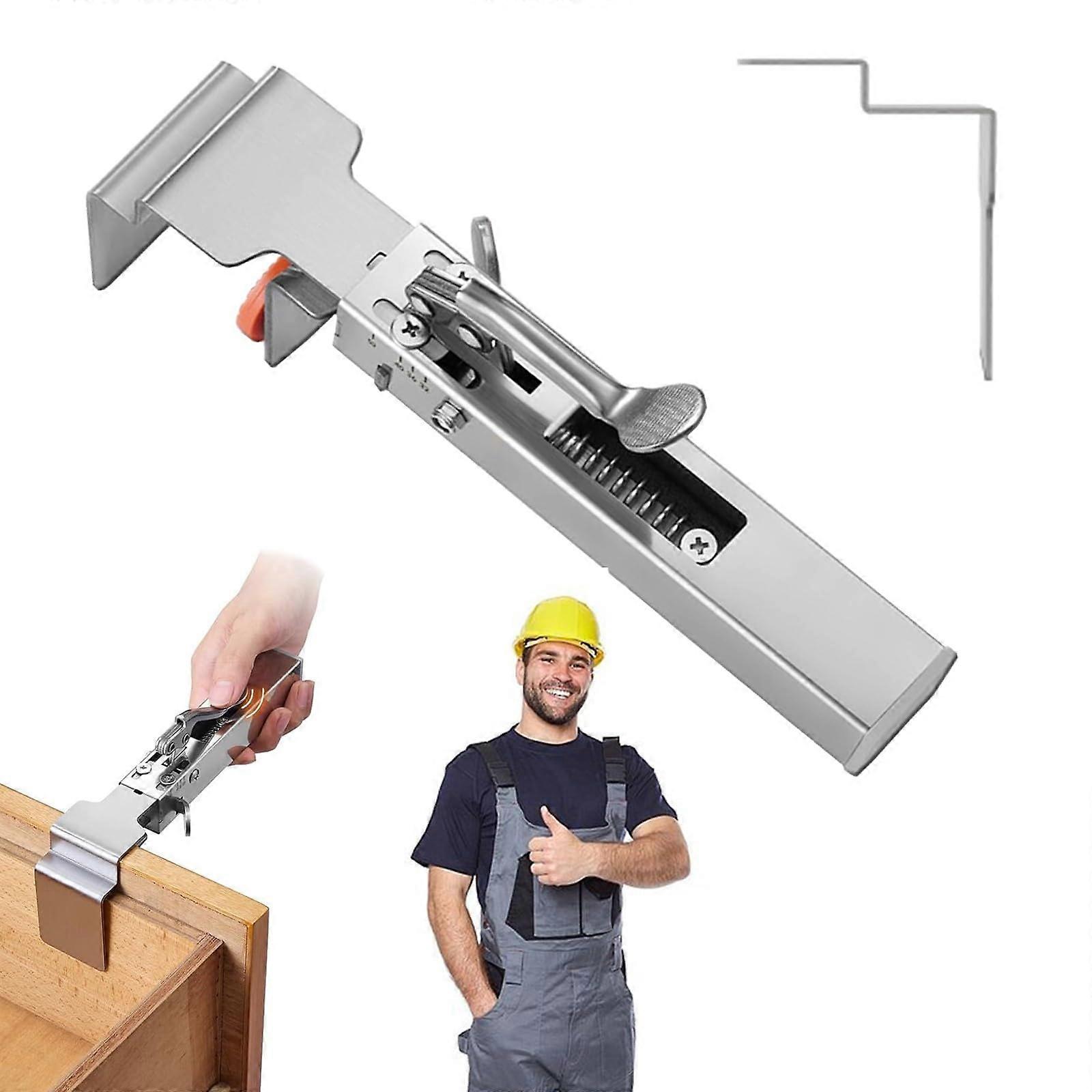 Adjustable Drawer Fixing Clamp, Removable Drawer Panel Front Installation Clamps, Quick Press Drawer Face Clamp for Installing Cabinets&Drawer (1PCS)