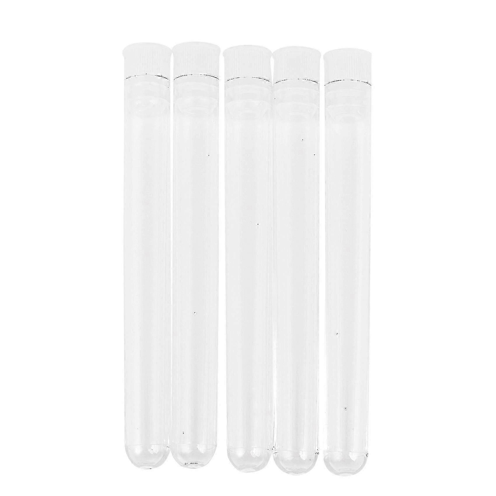 100pcs Clear Plastic Test Tubes with Caps, 12x100mm U-Bottom, Lab Supplies