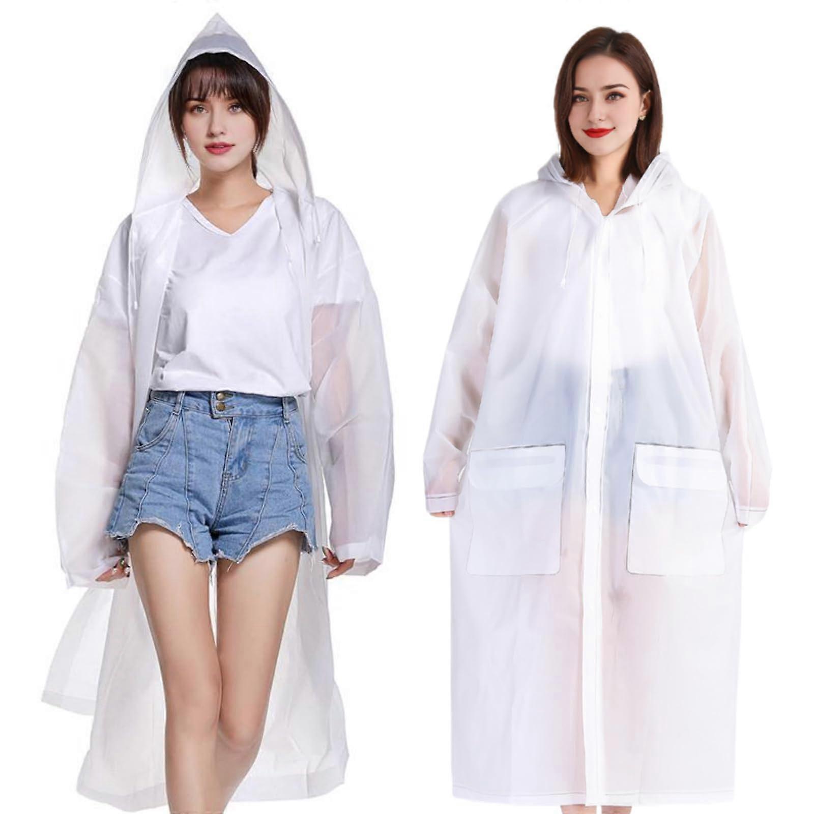 Raincoat Unisex Adults Long Transparent With Pockets