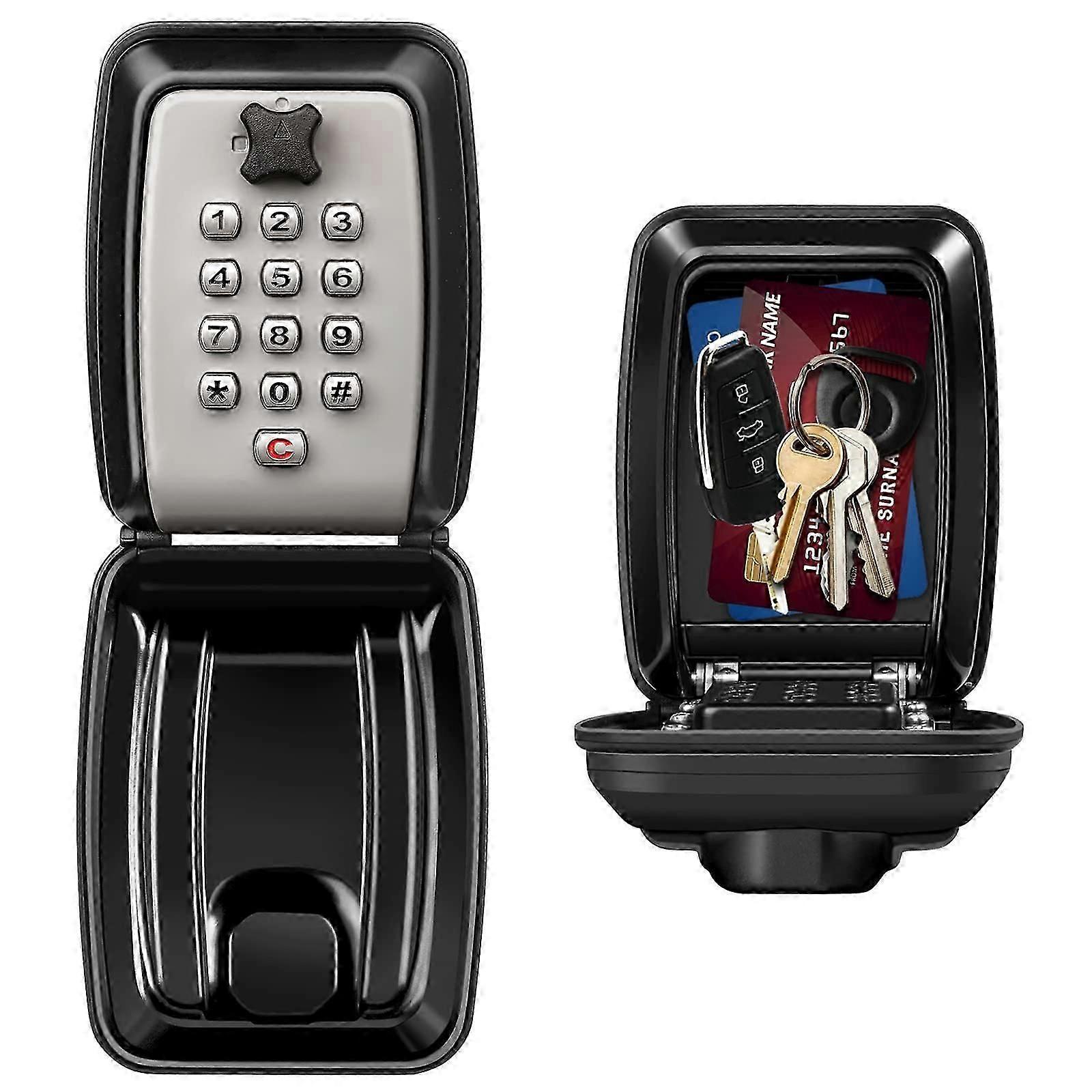 Key Safe Wall Mounted, Key Lock Box Large with Resettable 12-Digit Combination Top Security Key Box