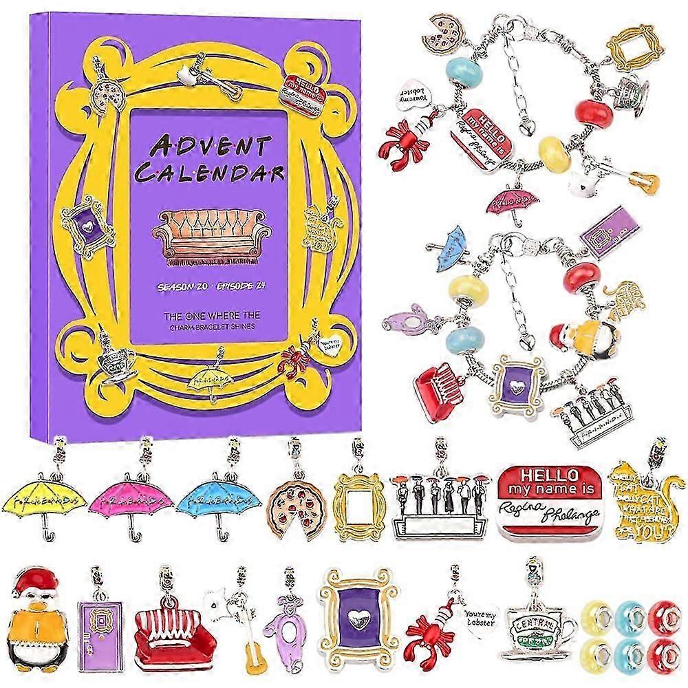 Christmas Advent Calendar,2024 24 Days of FRIENDS Charm Bracelet Kits