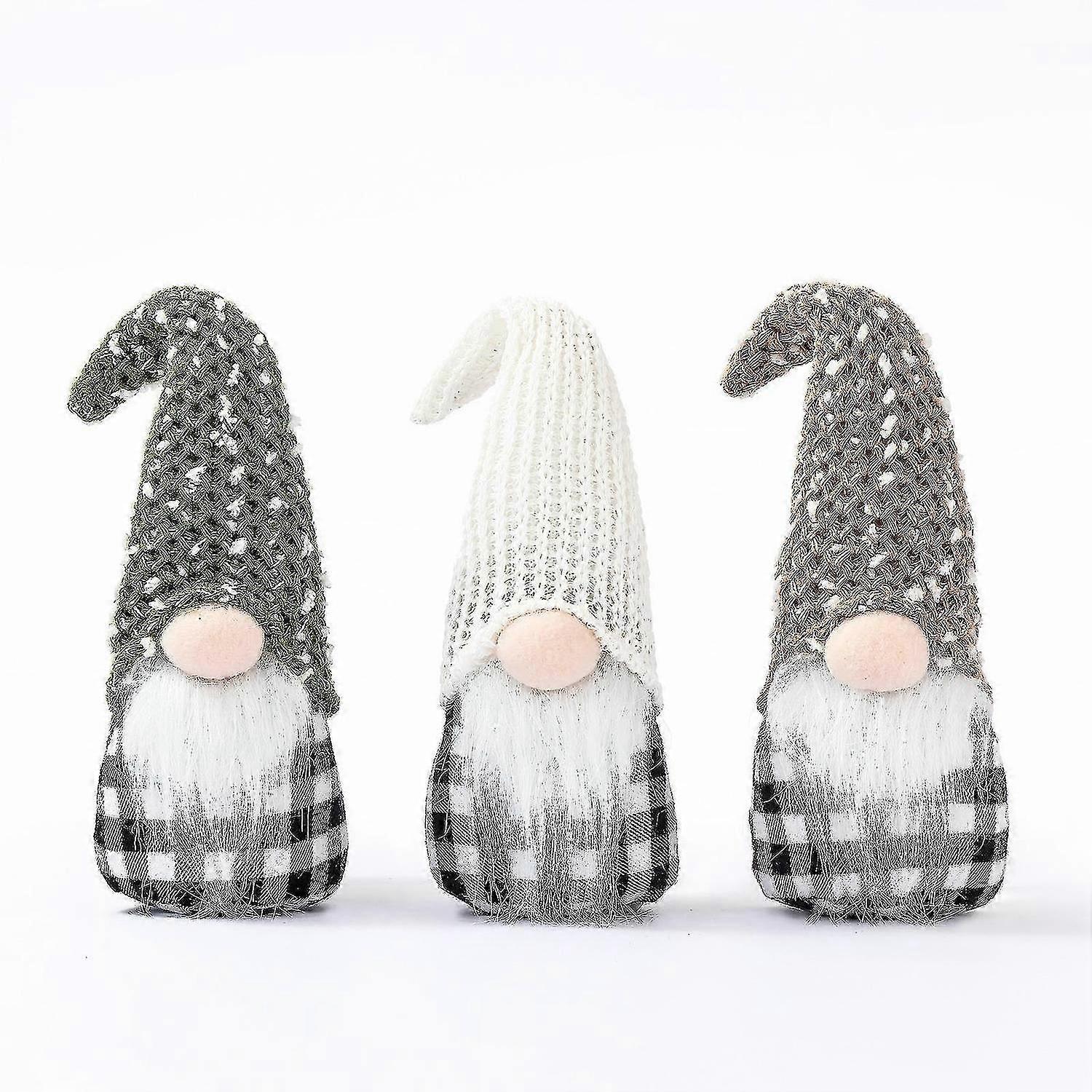 3 قطع من عيد الميلاد الزخرفية محبوك الصوف قبعة رودولف دمية الأطفال هدية متجر نافذة عرض