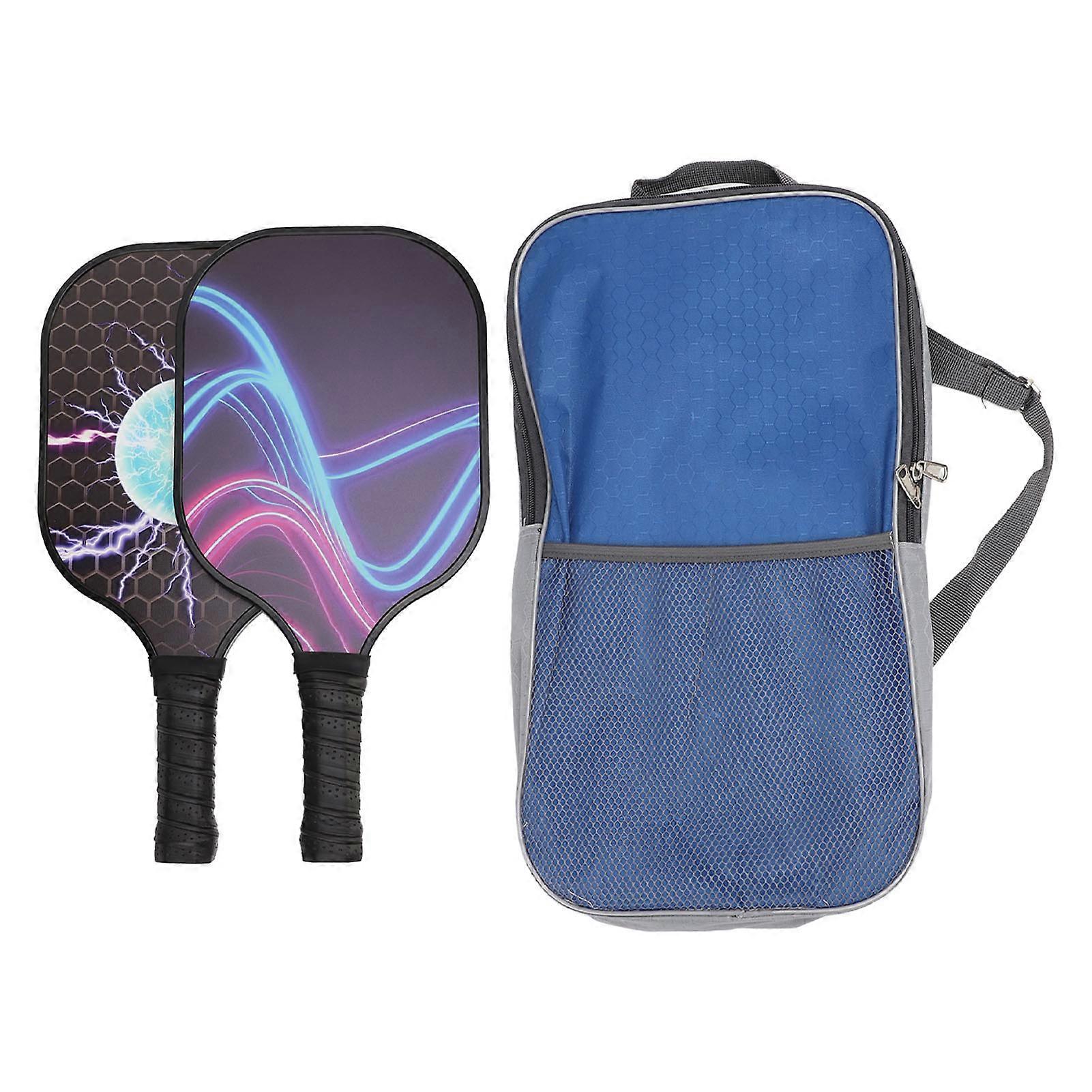 Pickleball Paddles Fiberglass Surface PVC Edge PU Handle Comfortable Grip Lightweight Set of 2 Rackets