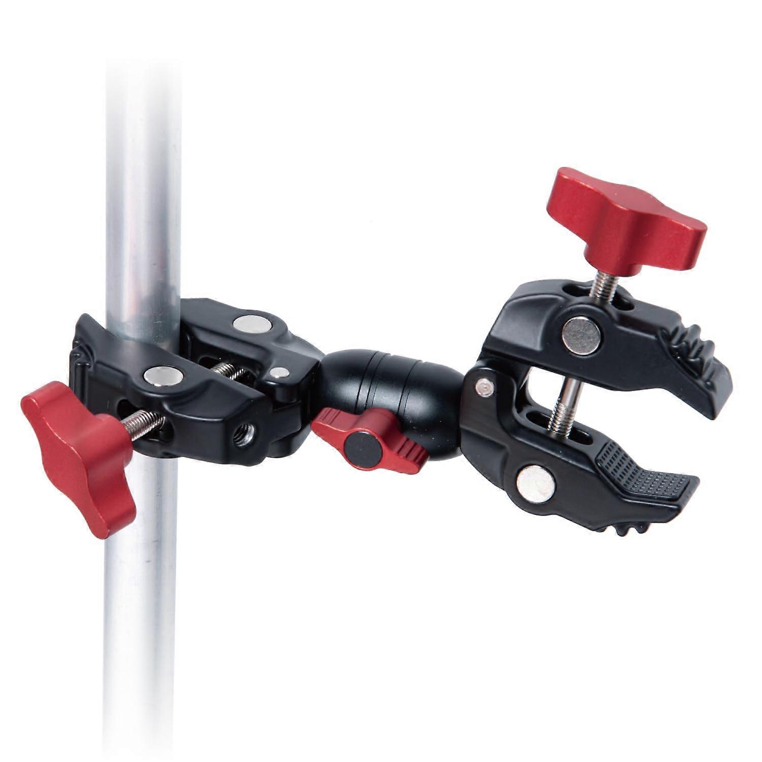 Double Super Clamp Camera Mount with Two 1/4'-20 Mounting Holes for Magic Arm, Desk, Umbrella, and Bike Support