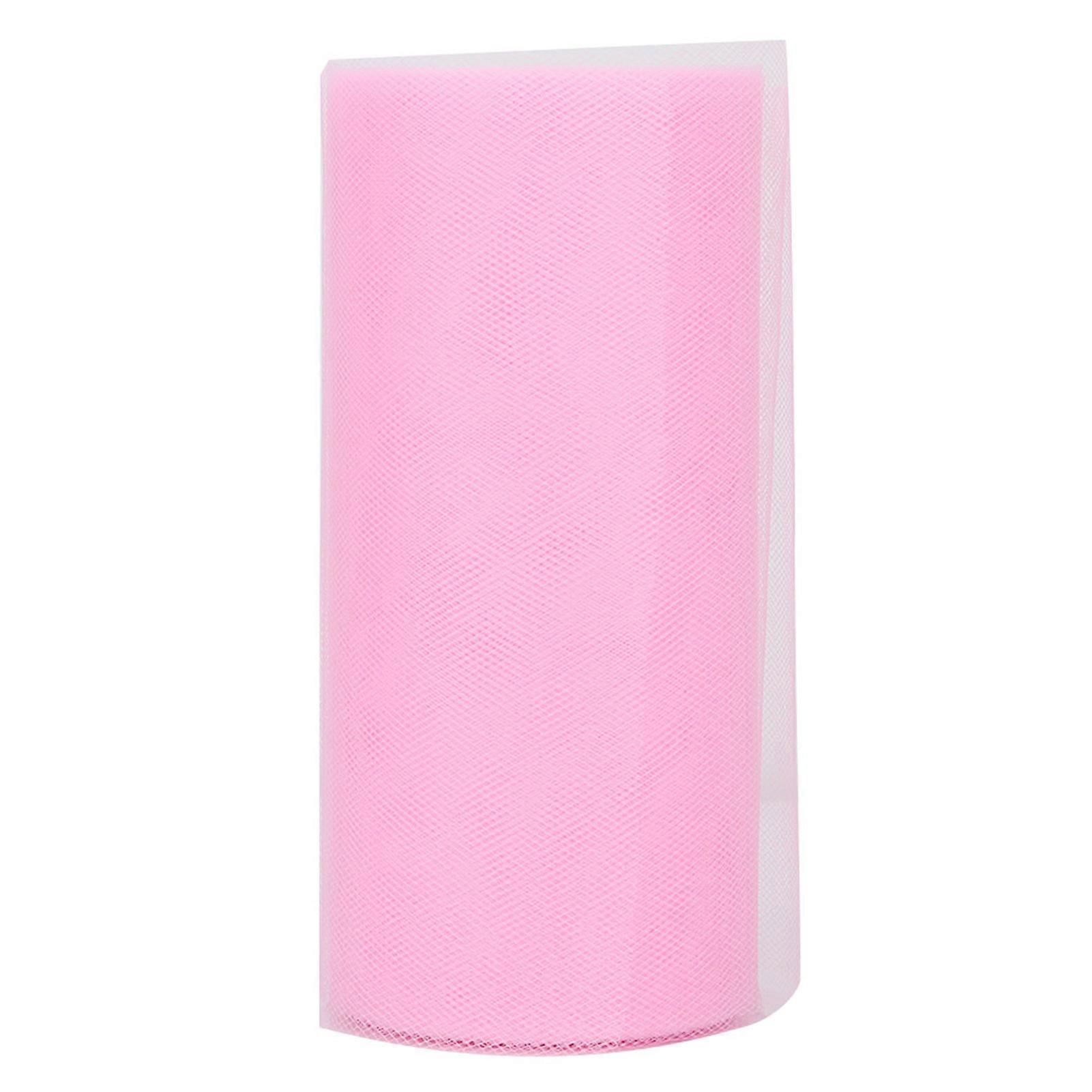 Tulle Roll Tulle Netting Rolls for Table Skirt Sewing Crafting Wedding Party(Pink)