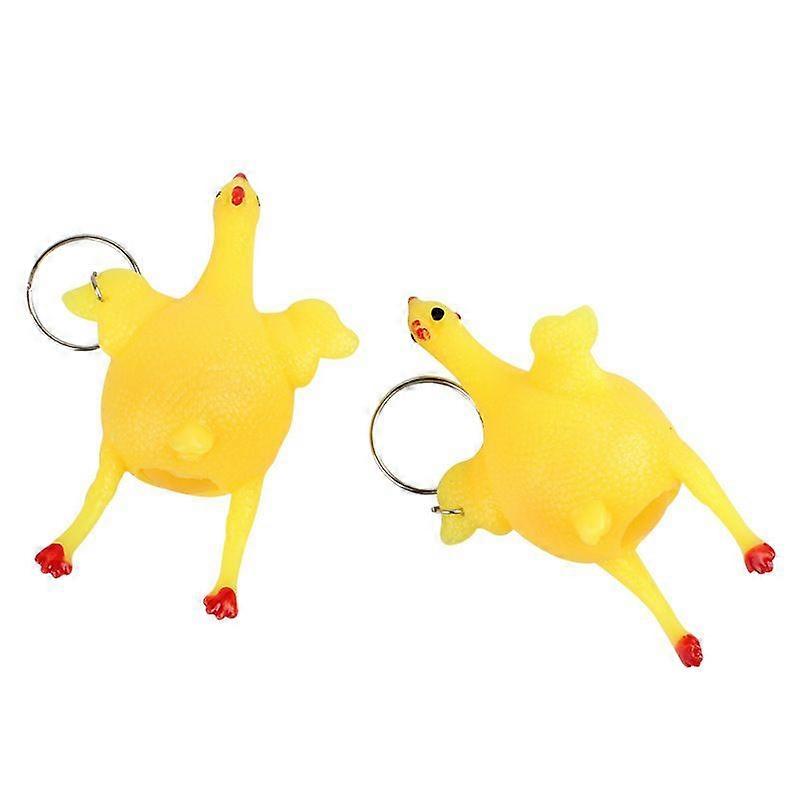 2pcs rubber chick keychain 9.5*6CM