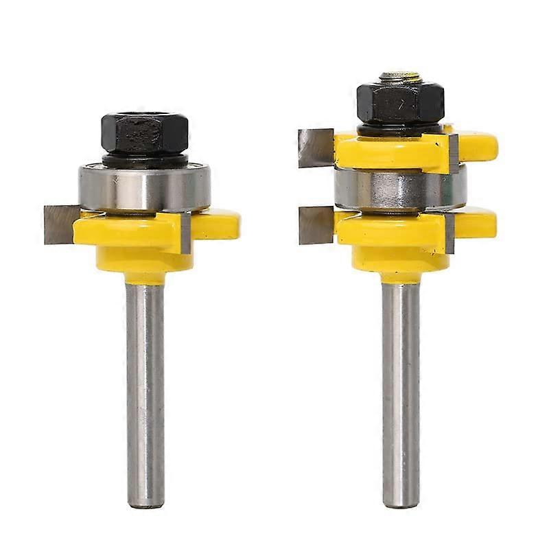 Jinchao Router Bits Set - 2 Bit Tongue and Groove Router Bits 1/4" Shank for Shaker Woodworking and DIY Projects