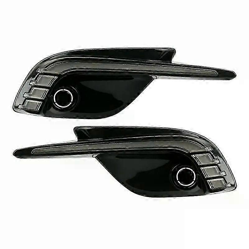 unbrand 1 paire de feux de jour à LED clignotant dynamique blanc et ambre DRL feu de brouillard pour