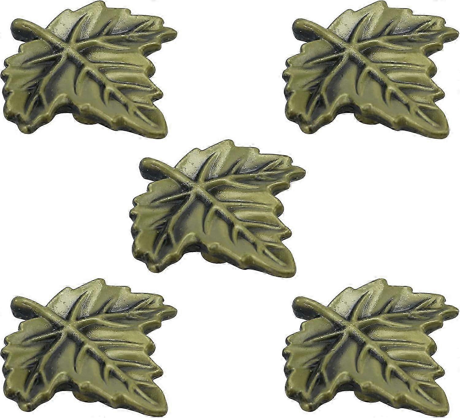 LM 5PCS Leaf Shaped Pulls Antique Green Bronze Leaf Handle Cabinet Knobs Door Pulls Leaf Door Knobs TXU