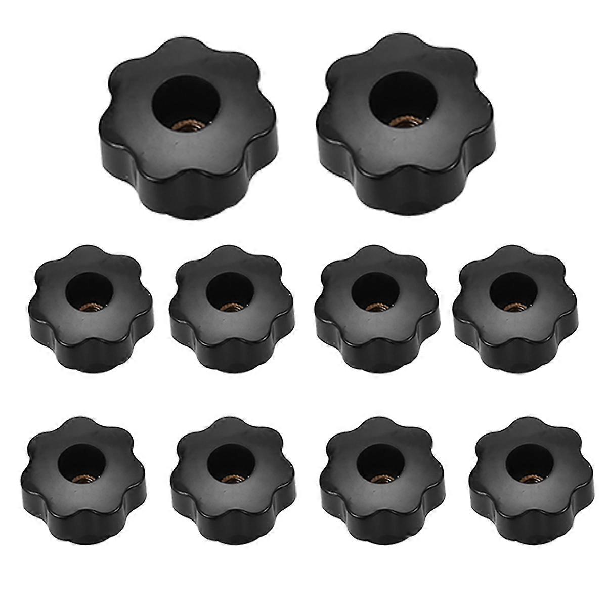 10 Pcs 32mm Dia M6 Thread Screw On Type Star Head Clamping Knob Grip