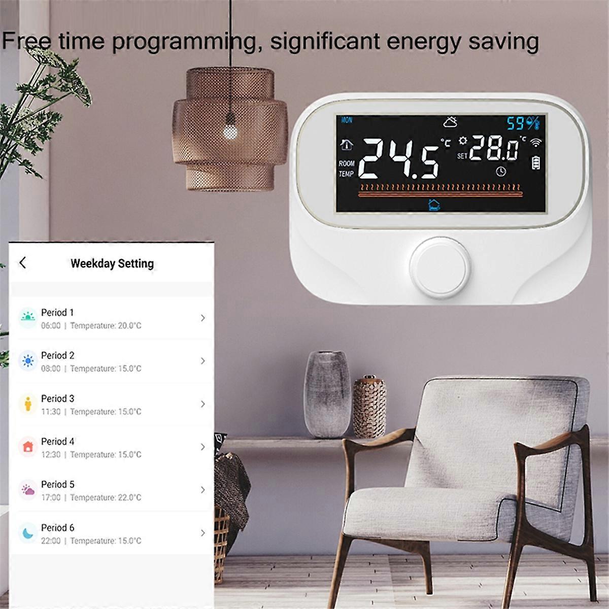 Tuya WiFi Smart Home Wireless Thermostat Temperature Controller White