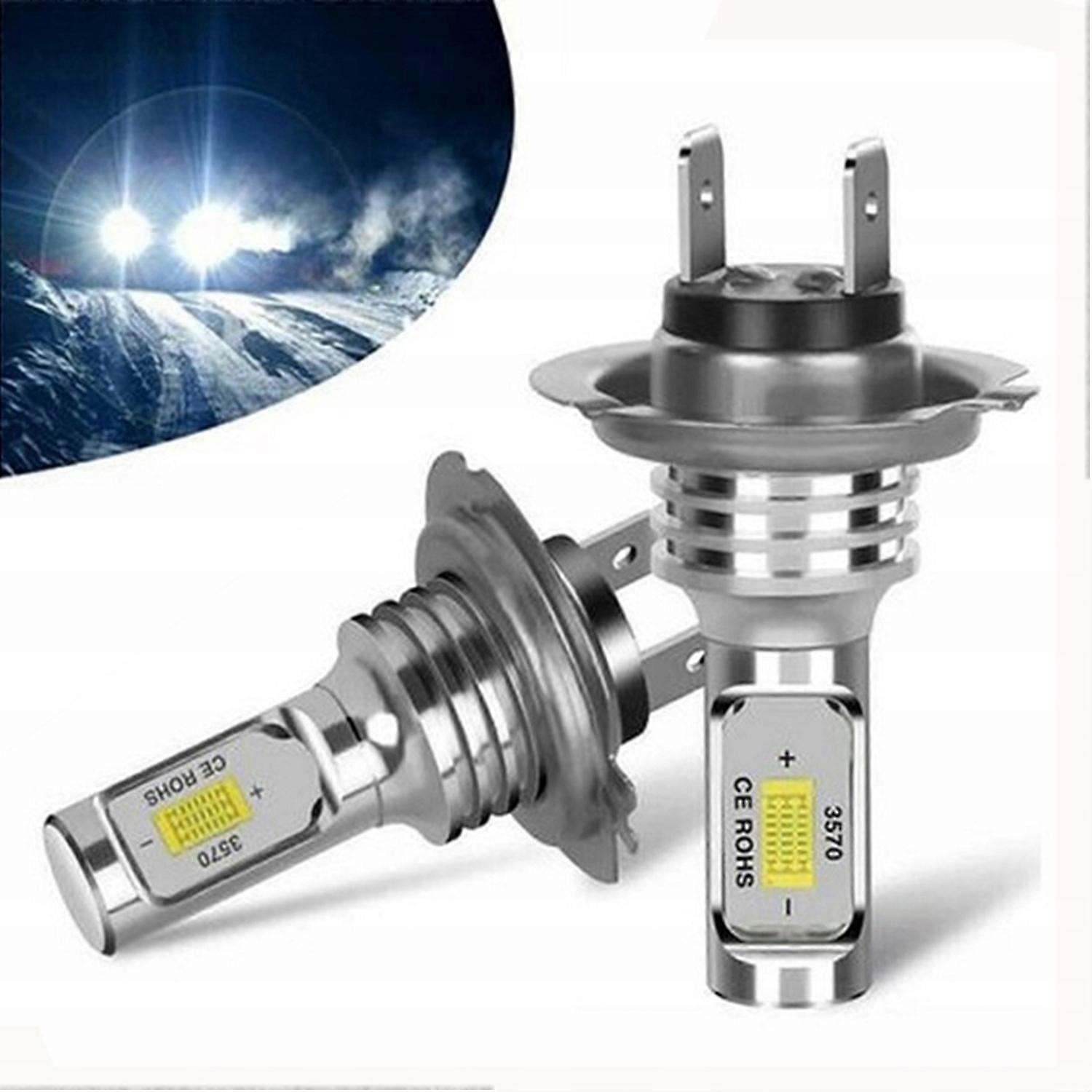 2x Front Led H1 White 6000k 12-24v Canbus 3600lm