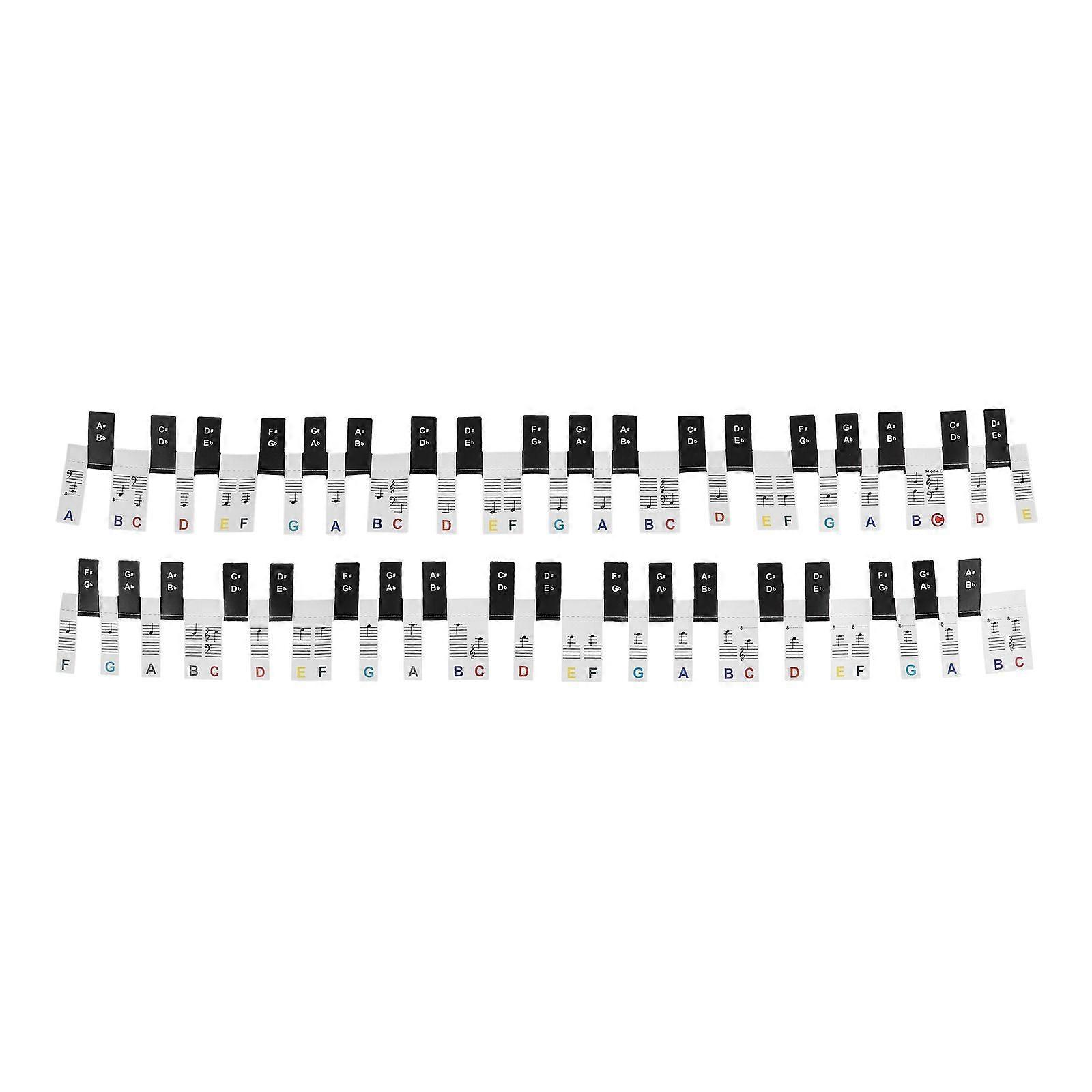 1 Set Plastic 88-Key Piano Keyboard Stickers Colorful Piano Key Labels Korean Keyboard Stickers Piano Labels Piano Note Guide