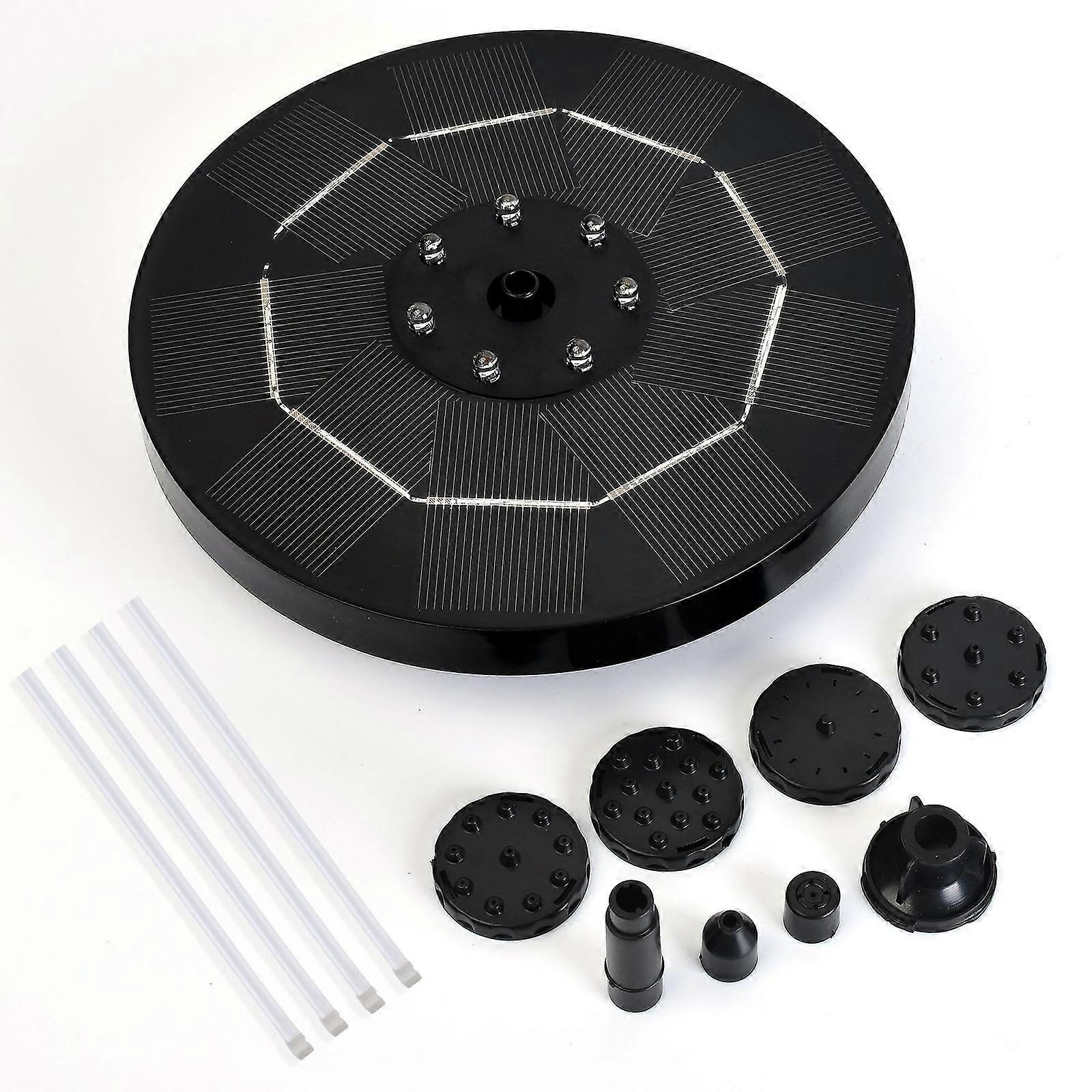 مضخة نافورة تعمل بالطاقة الشمسية مع مجموعة لوحة نافورة مياه LED 3.5W لأسماك حديقة حمام الطيور لخزان حمام الخزان لوازم الديكور الأسود