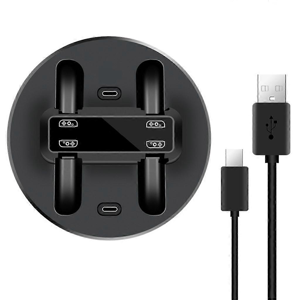 Multi-Port Charging Holder Designed for Switch  Console Series and Pro Controller with Micro-USB Cable Multicolor