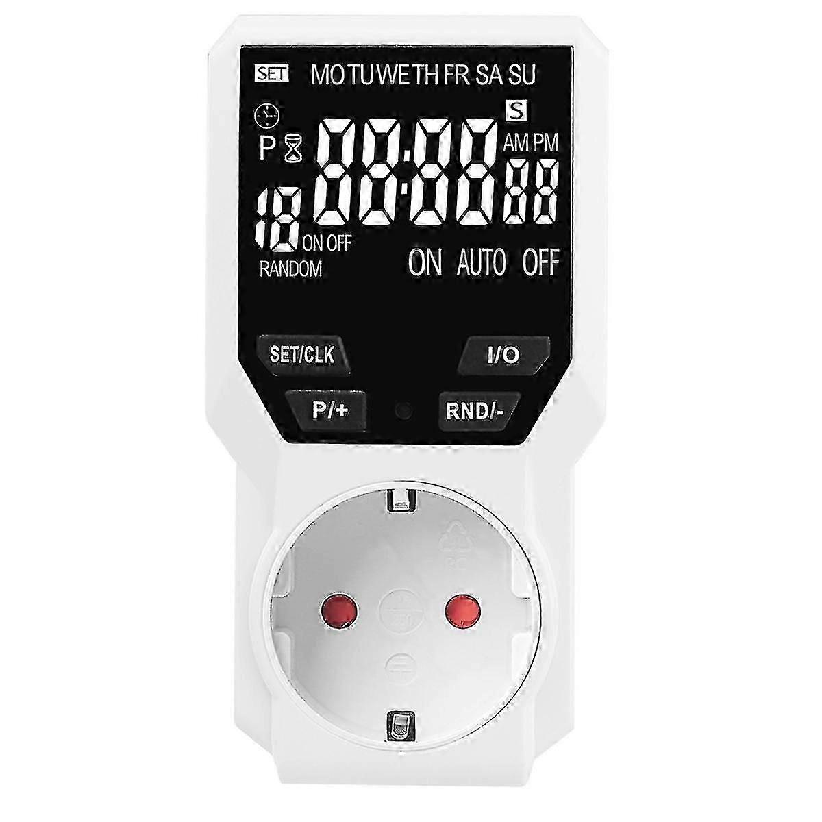 Digital Timer Switch Programmable Electronic Timing Socket Outlet Appliance Time Control Timed Countdown Eu Plug