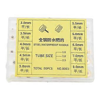 50pcs Watch Crown Repairing Replacement Accessories Assorted Watch Crown Part for Home Shop Gold