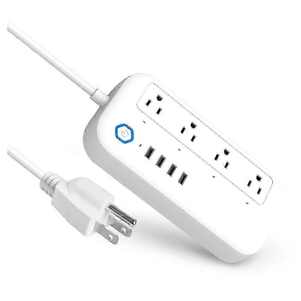 YPS11 Wifi Smart Power Strip with 4 Outlets 4 USB Ports,WiFi Remote Control Power Strip Wireless Ou