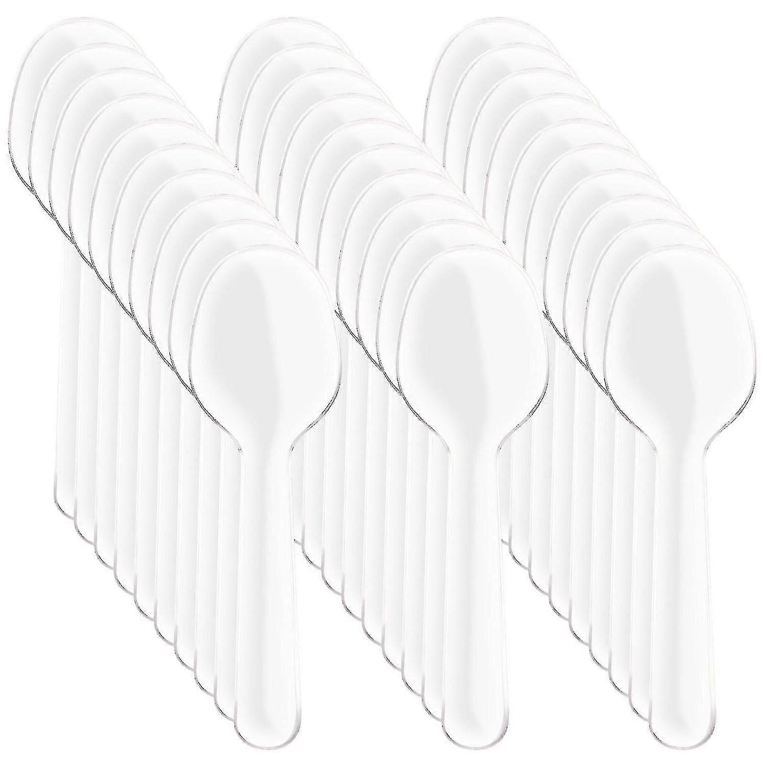 200pcs透明な使い捨てプラスチックスプーン - 食器用バルクティースプーンカトラリー