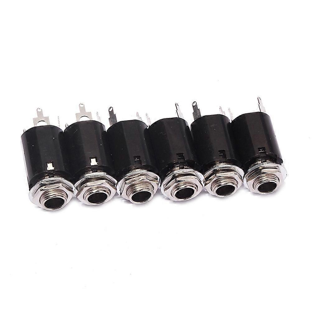 Guitar Stereo Jack Threaded Cylinder Endpin Jack for Guitar Use 6Pcs Set