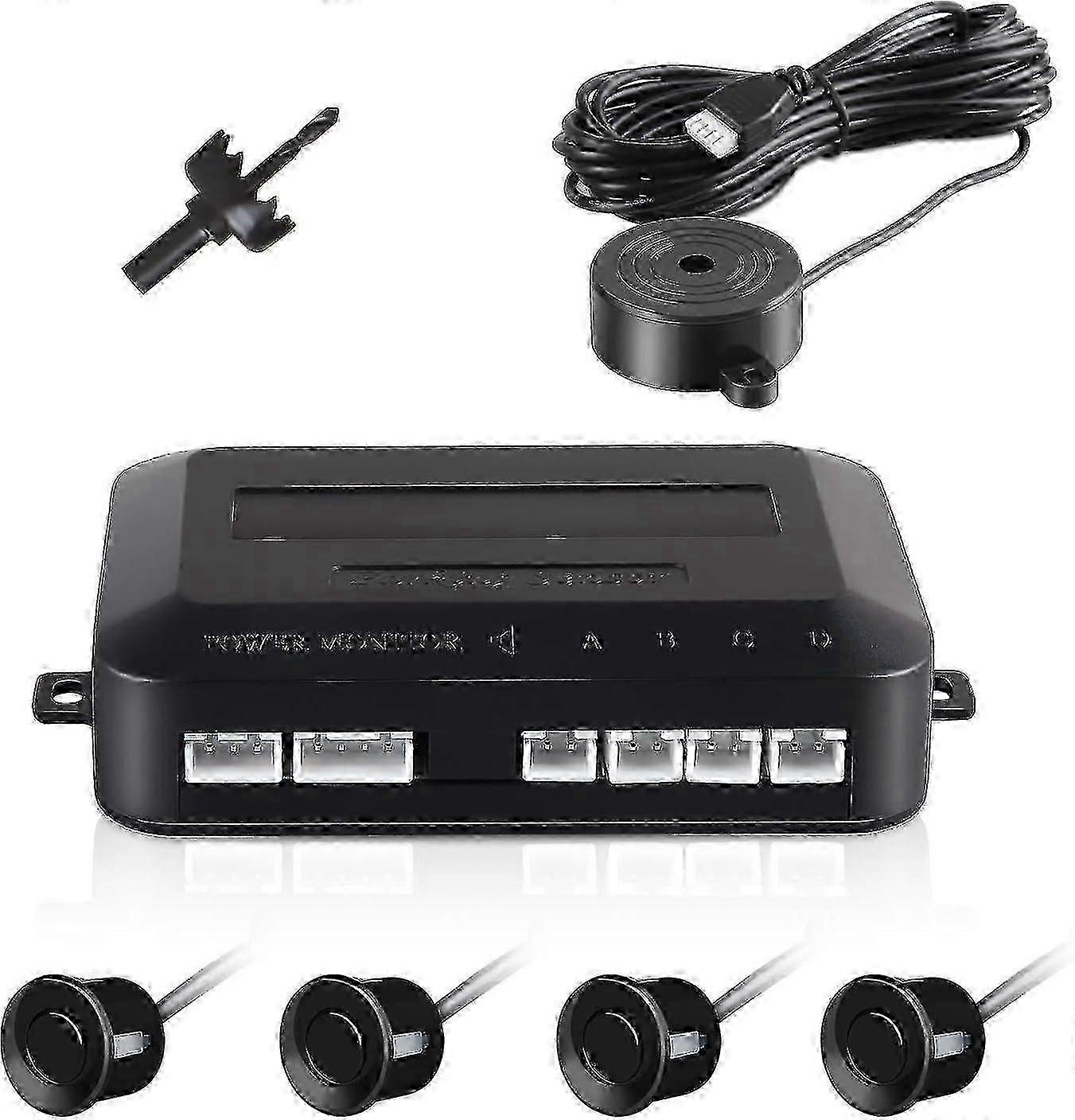 2025 For Car Reversing Sensor, Auto Parking System Reversing Radar with Bibi Buzzer Alarm and 4 Sensors