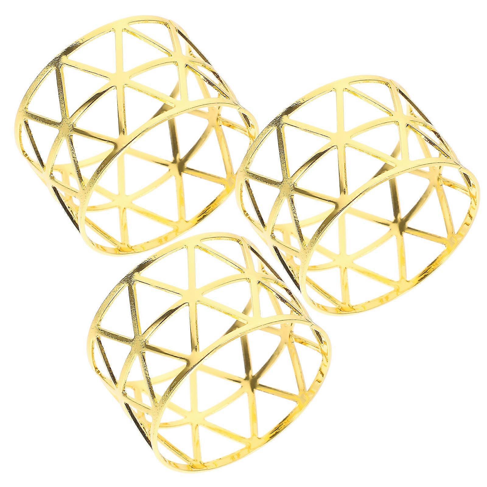 Dining Table Napkin Rings Iron Napkin Holders Protect Napkins Delicate Design For Hosts Guests 3Pcs
