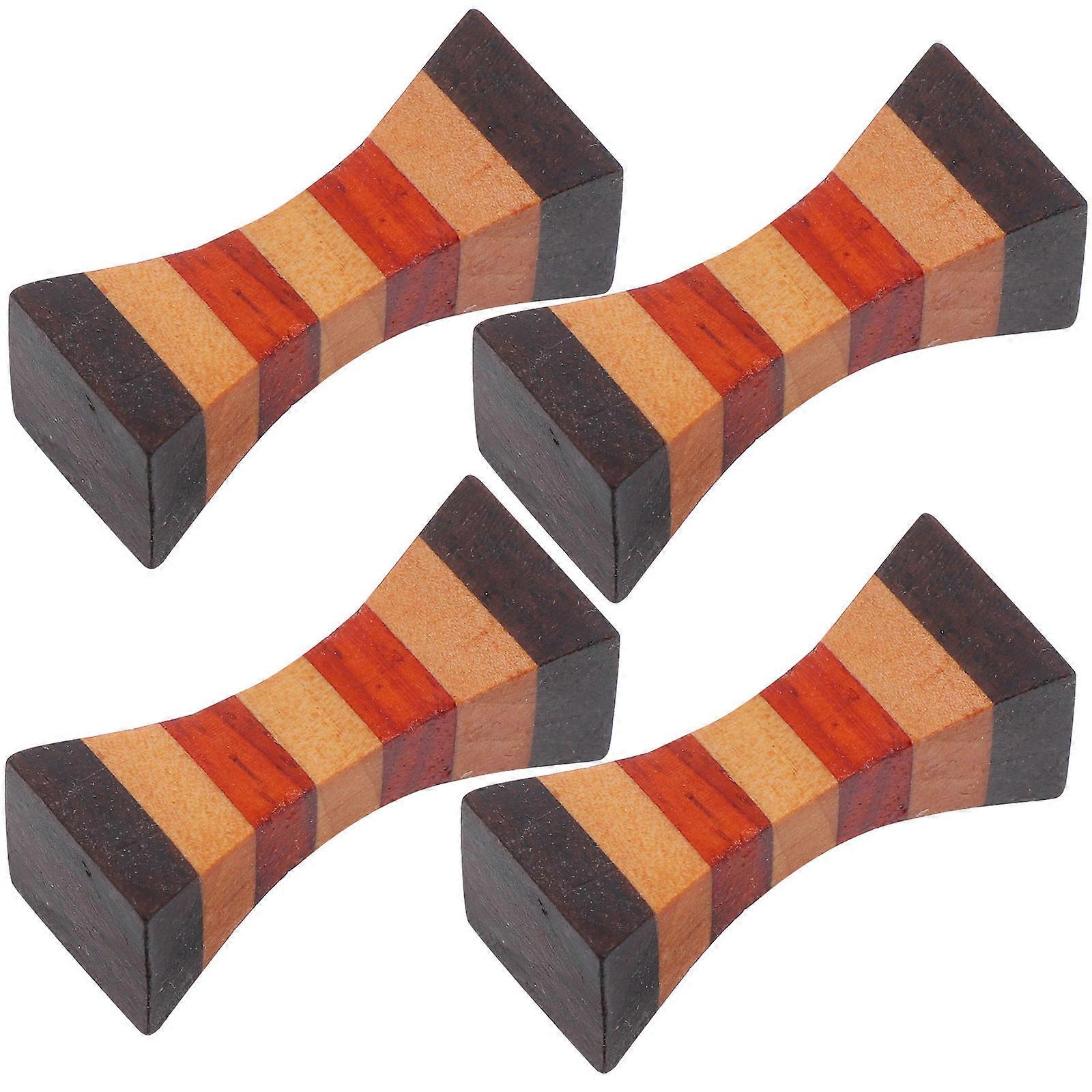 Chopsticks Rest Holders Rustic Style Simple Elegant Structure Table Decor 4Pcs Wood Material