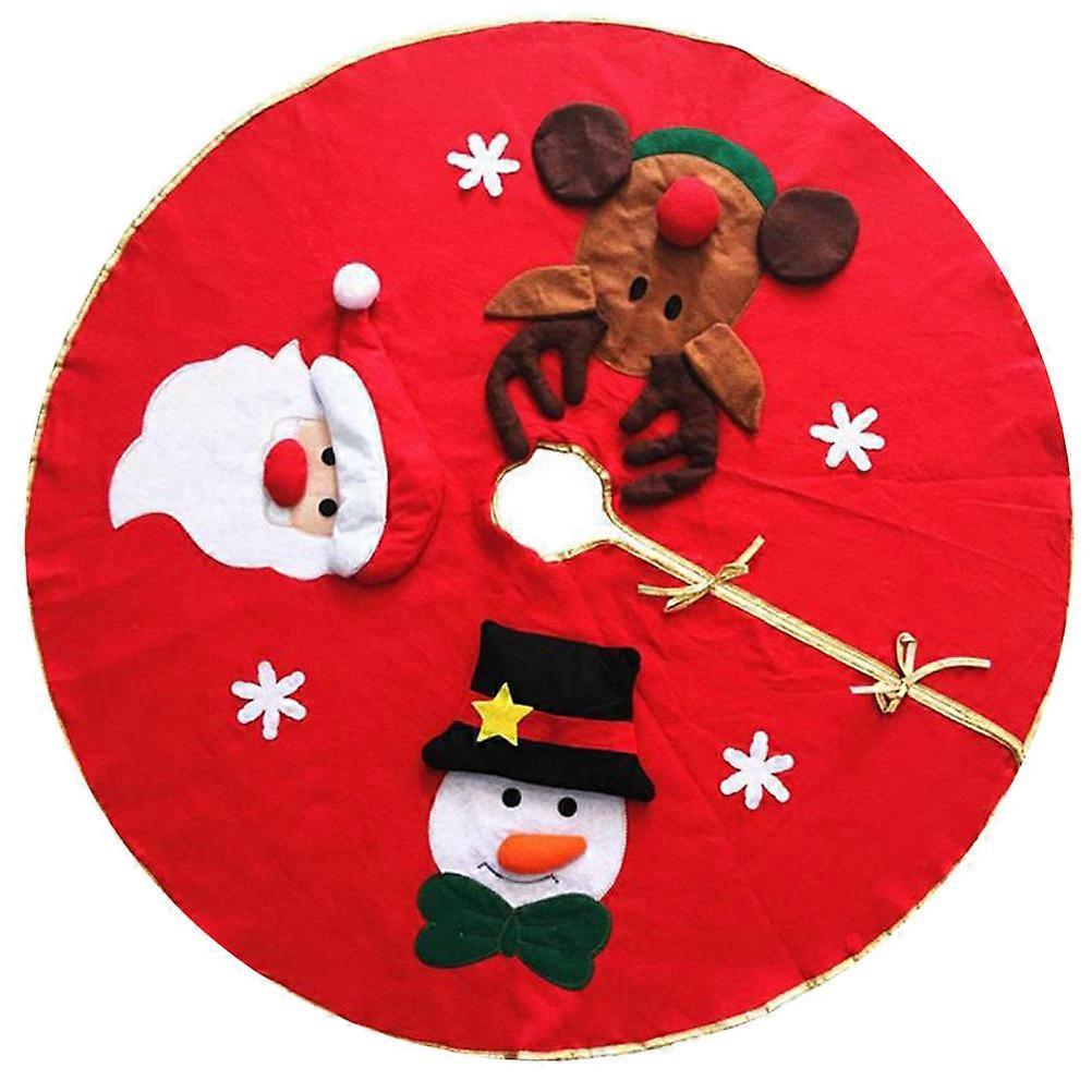 Tree Skirt Decor Classic Semi-circular Flannelette Home Decoration Festive Atmosphere 100X100cm 1Set