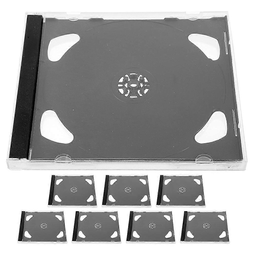 CD Storage Boxes Portable Disc Storage Holders Transparent Color 8Pcs