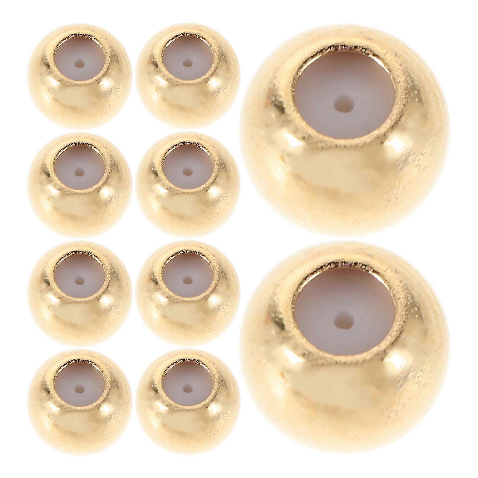 50pcs Golden Spacer Beads for Jewelry Making – Durable Round Ball Locating Slider Stoppers for Bracelets, Necklaces, and DIY Projects