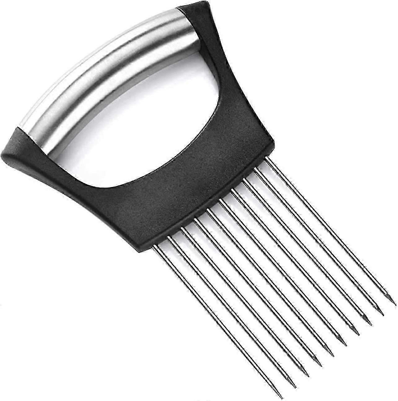 Onion Slicer Holder, All-in-one Onion Holder Stainless Steel Onion Fork Food Slicing Helper Kitchen Gadget Onion Cutter Slicer Vegetable Tools( Editio