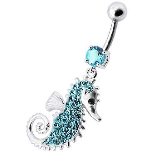 Multi Jewelled Sea Horse Dangling Belly Ring