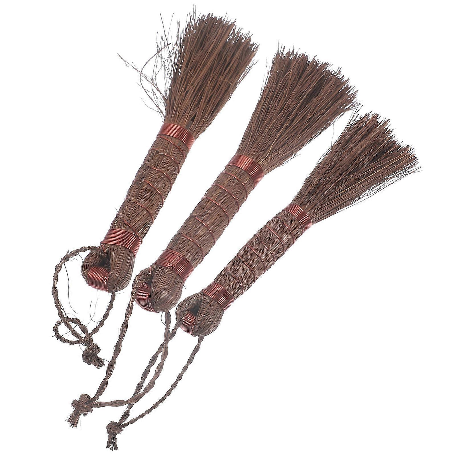 3pcs Palm Fiber Bonsai Cleaning Brush for Garden Use – Sturdy, Gentle and Efficient Dust and Dirt Removal Tool for Flowerpots and Bonsai Trees