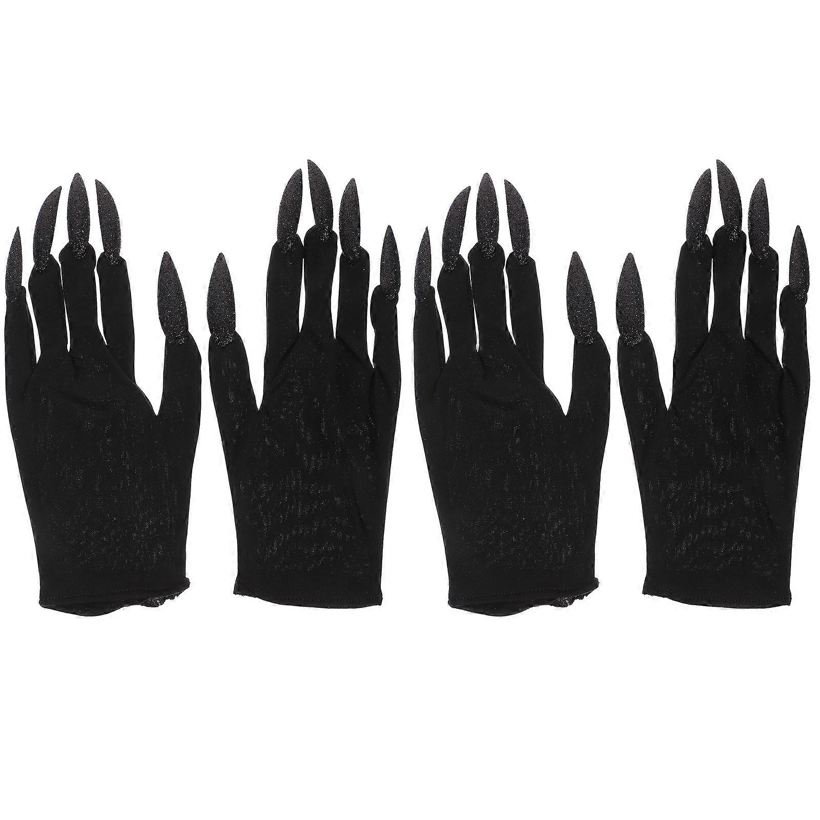 Party Accessory Halloween Fingernails Gloves Scary Atmosphere Creation 2Pairs
