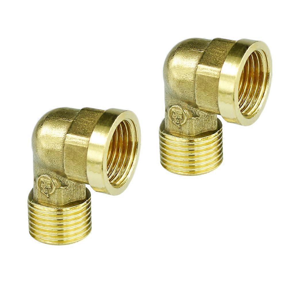 Brass Garden Hose Elbow Connector 90 Degree For Pipe Fittings Easy to Install 2Pcs/Set
