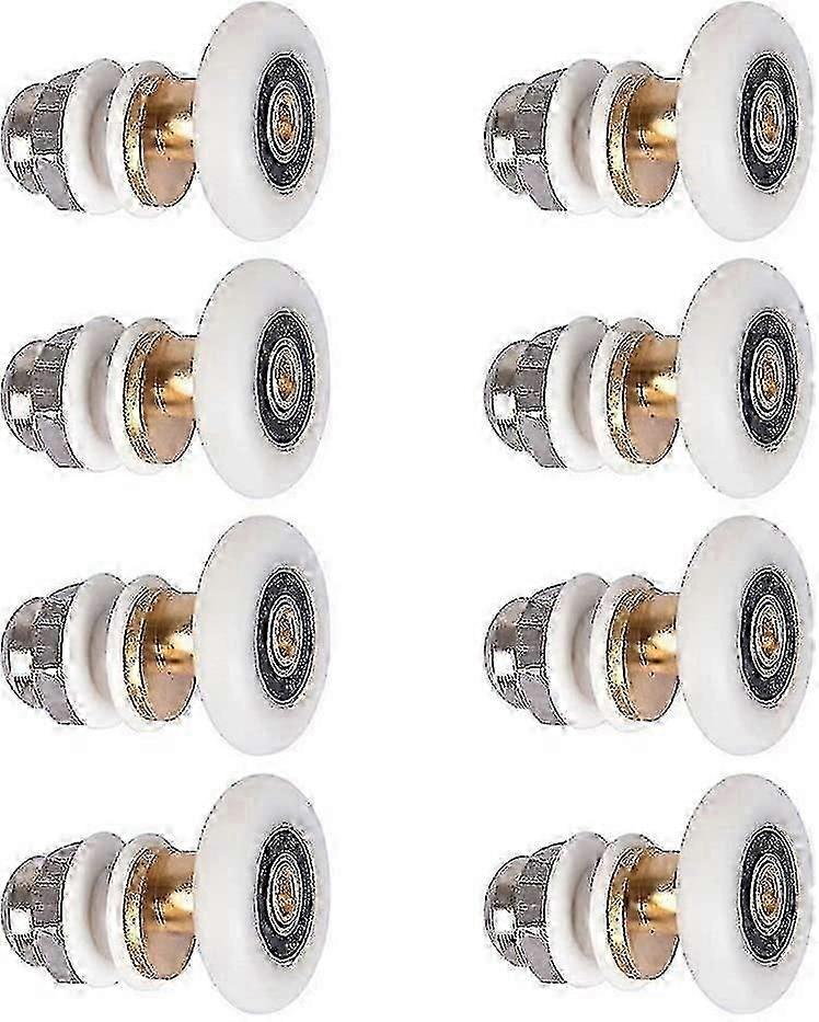8PCS Shower Door Roller Wheels for Sliding Door Replacement, 27mm Compatible Casters
