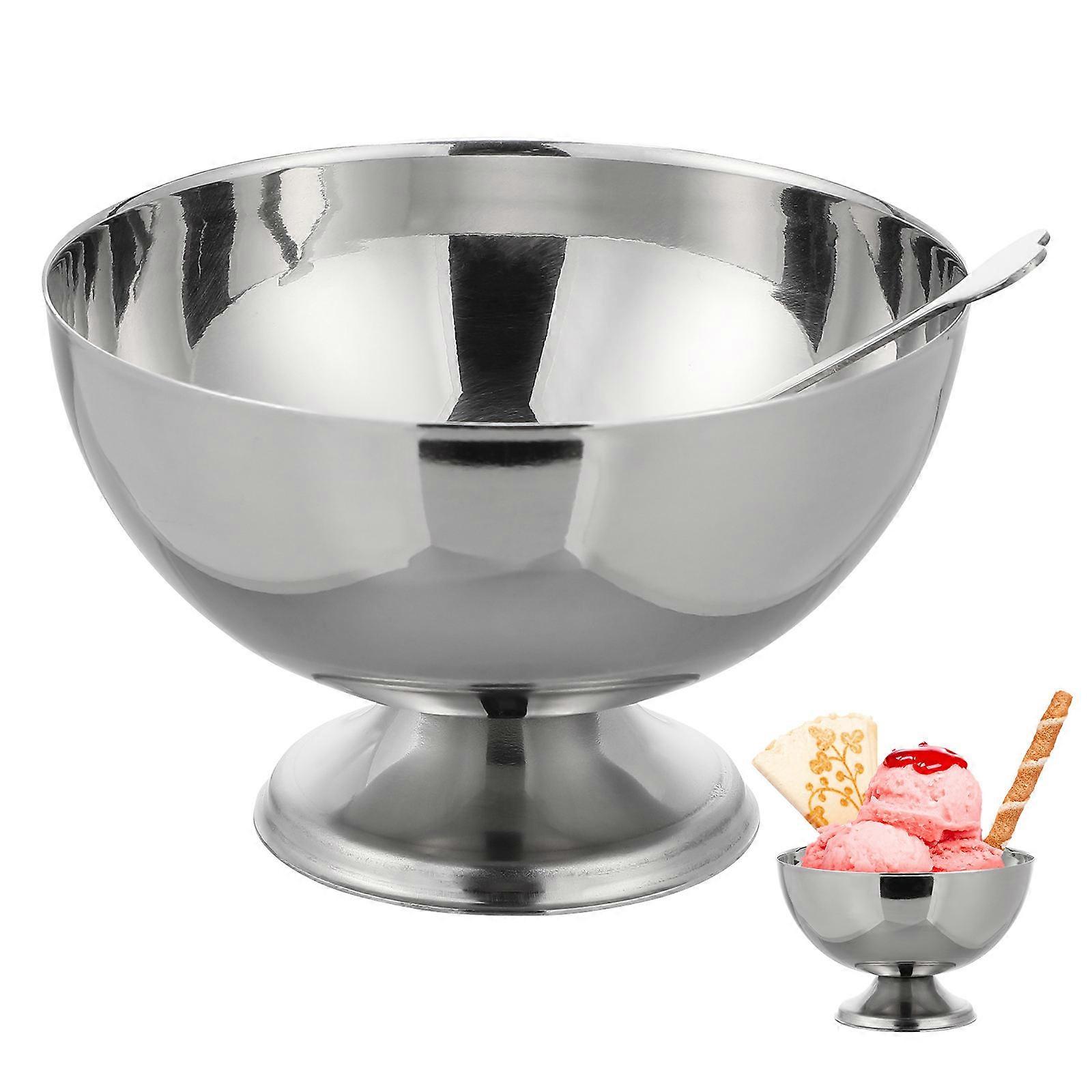 Stainless Steel Salad Cup Bowl for Ice Cream, Dessert, Fruit & Snacks – Leakproof Household Tableware for Home Gatherings and Parties