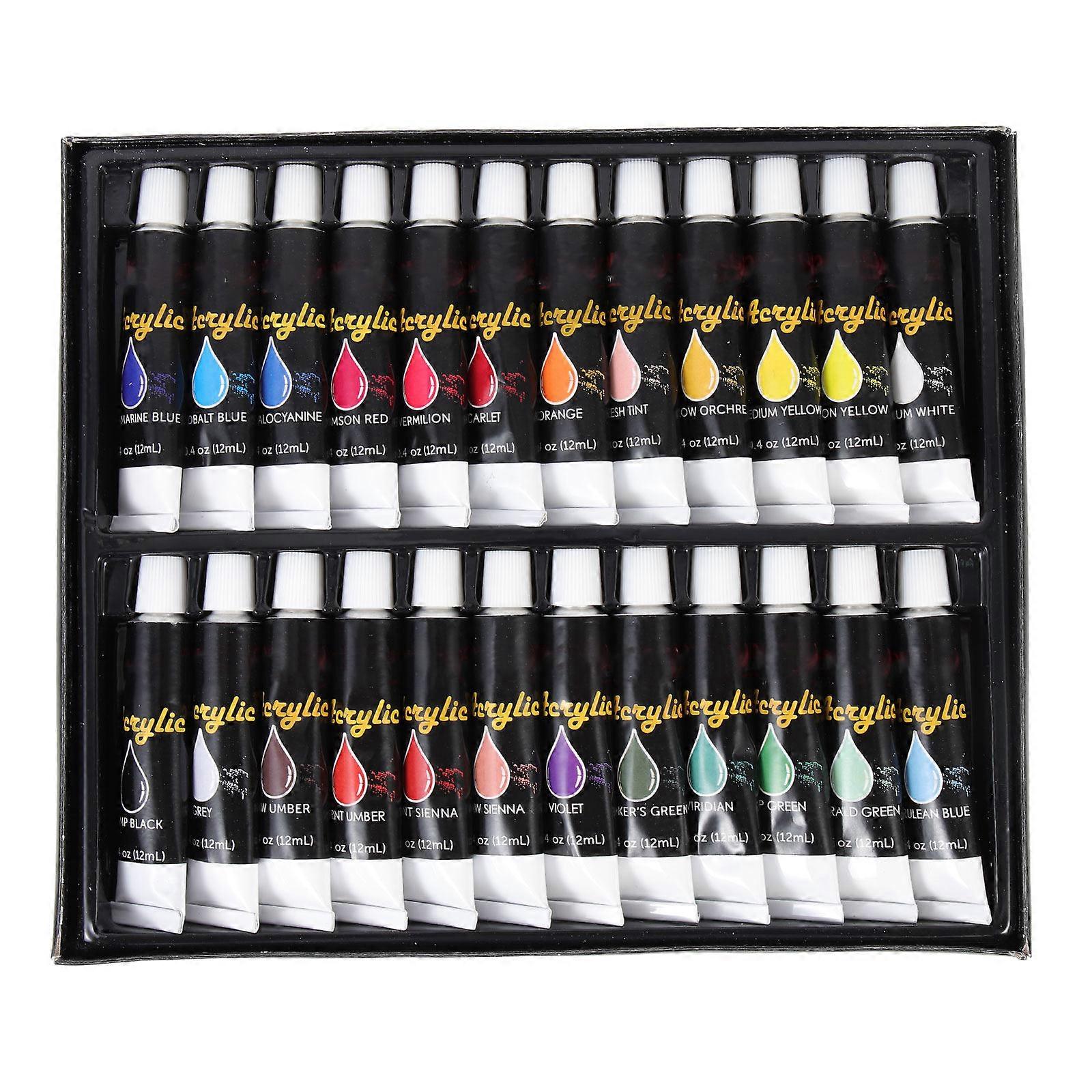Acrylic Paint Painting DIY Projects Easy to Blend High Coverage Assorted Color 24Pcs