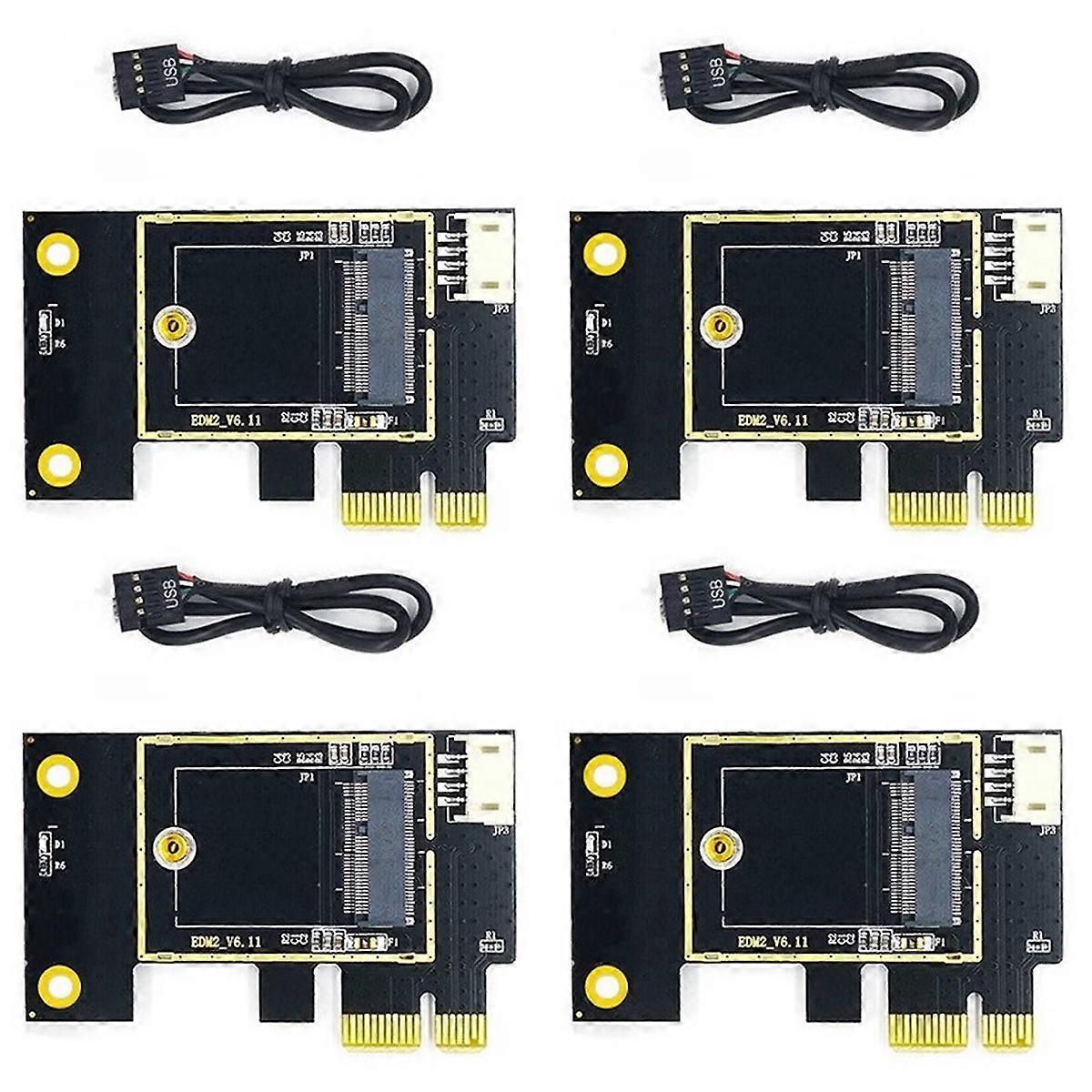 4X NGFF M.2 to PCIE Wireless Network Card Adapter Card Supports 7260 8265 1650 1675X AX200 AX210 Net