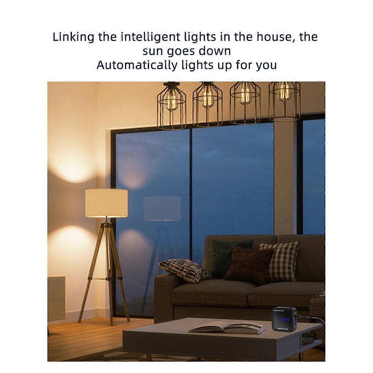 2X Tuya WIFI Light Sensor Brightness Detector with Temperature Humidity Detection Display Smart Home