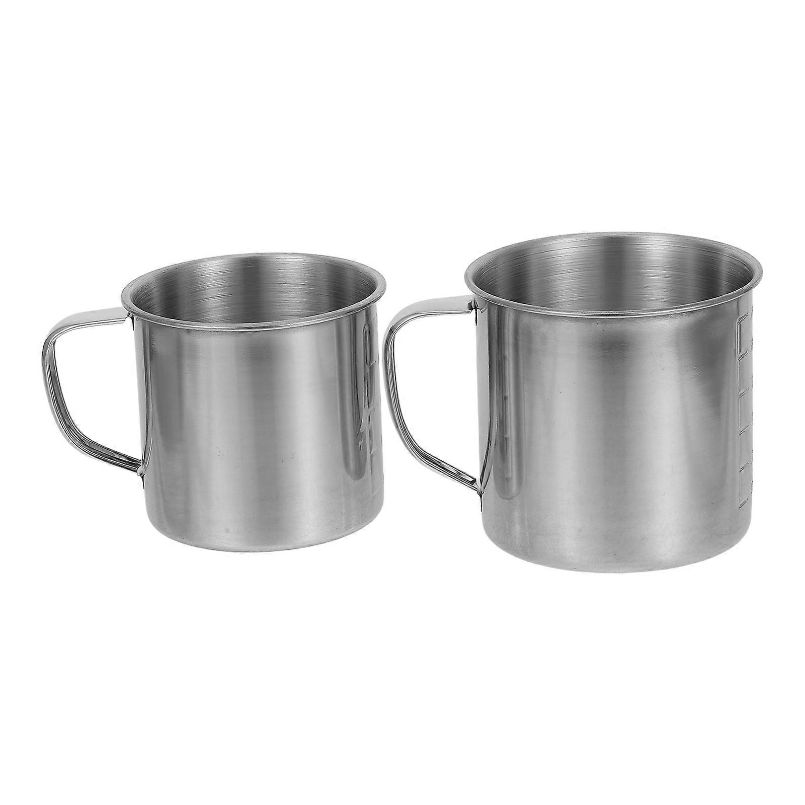Stainless Steel Measuring Cups with Ergonomic Handle for Liquid and Dry Ingredients – 2pcs Set for Cooking, Baking, and Medication