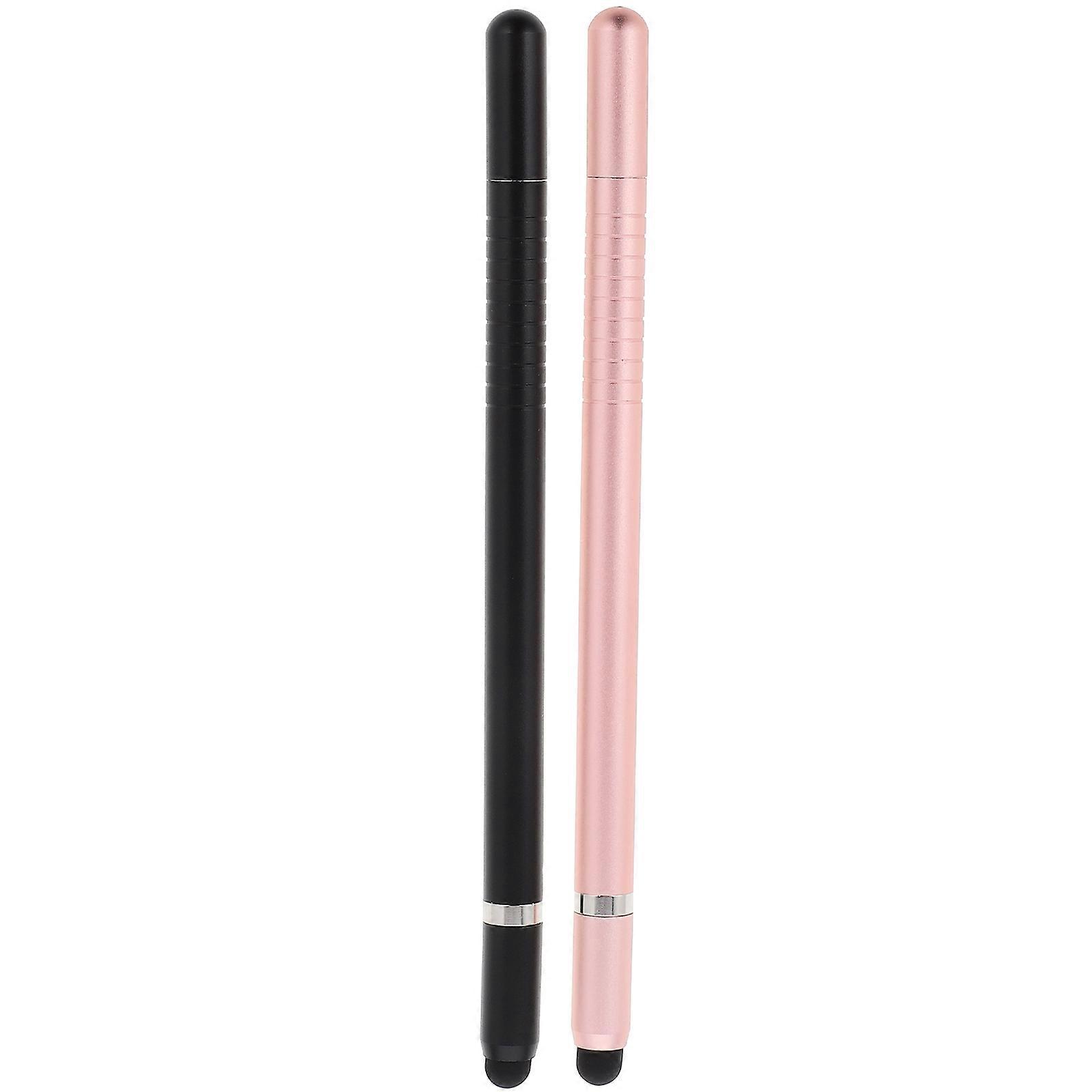 Capacitive Stylus Pen For Using Computers Round Tip Aluminium Alloy Writing Drawing Touch Screen Devices 2Pcs