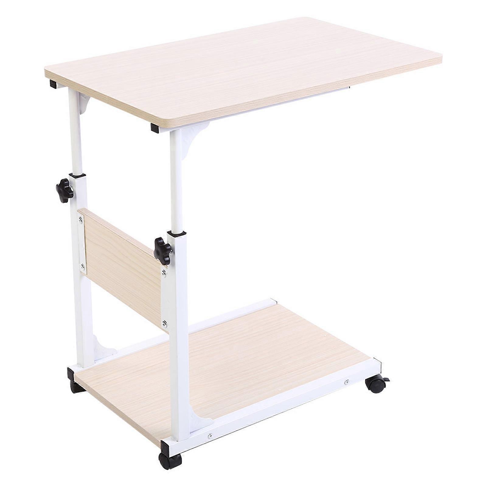 Multifunctional Portable Removable Laptop Desk with Wheels for Bed Sofa Books White