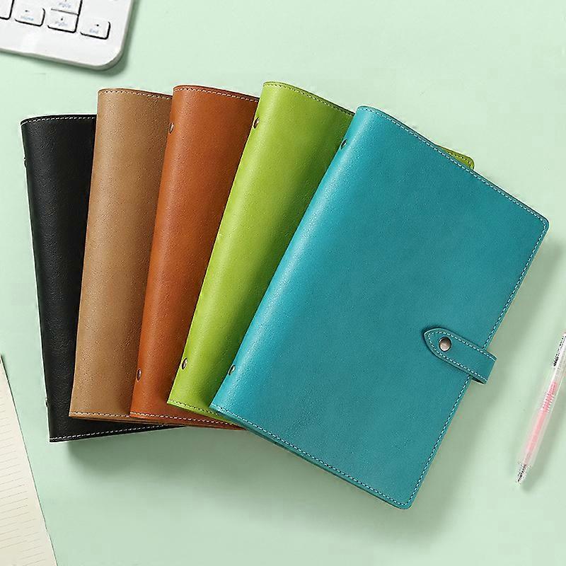 Simple PU leather notebook leather cover removable inner page loose-leaf notebook solid color soft leather notepad can be customized