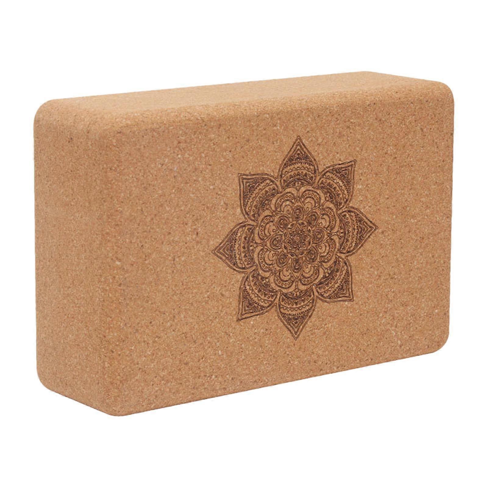 Pilates blocks, yoga blocks, floral pattern, stretching blocks, natural cork