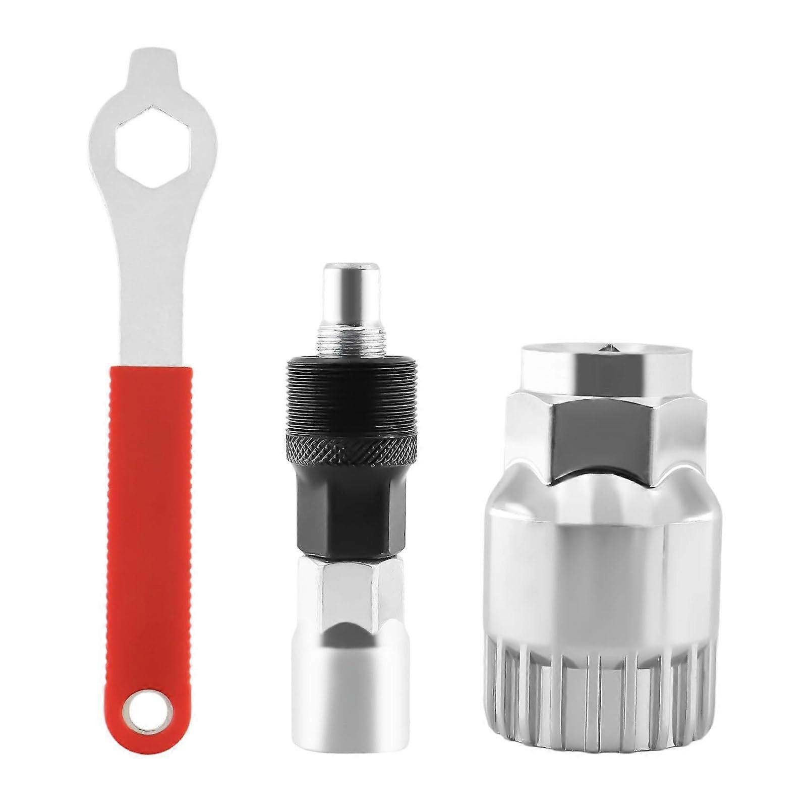 Carbon steel crank puller and bottom bracket tool set for easy bicycle maintenance and tasks.