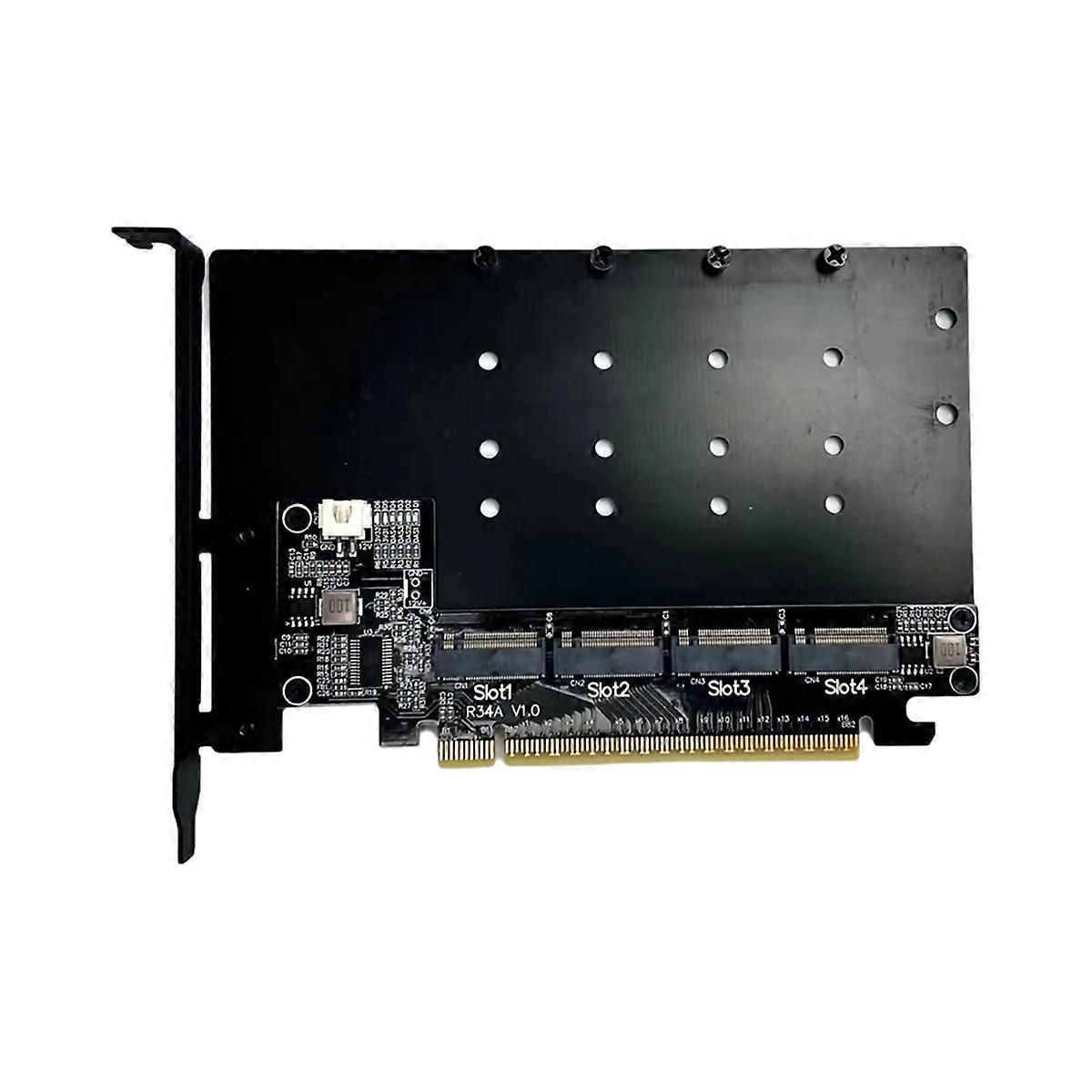 R34A PCI-E 5.0 X16 to 4 Ports M.2 NVMe Expansion Card M.2 NVMe